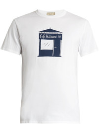 MAISON KITSUNÉ Caf Kitsun Print Cotton Jersey T Shirt