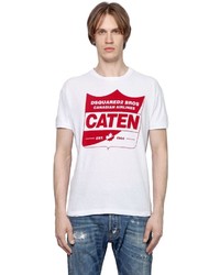 DSQUARED2 Caten Printed Cotton Jersey T Shirt