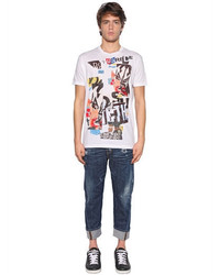 DSQUARED2 Collage Printed Cotton Jersey T Shirt
