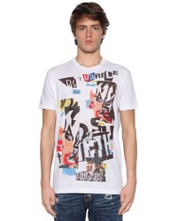 DSQUARED2 Collage Printed Cotton Jersey T Shirt