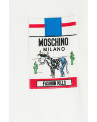 Moschino Cotton T Shirt With Printed Breast Pocket
