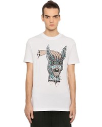 McQ by Alexander McQueen Crazy Bunny Print Cotton Jersey T Shirt