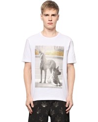 Palm Angels Dogs Printed Cotton Jersey T Shirt