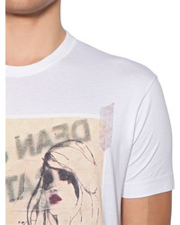 DSQUARED2 Drawings Printed Cotton Jersey T Shirt