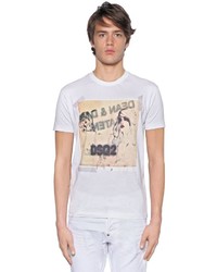 DSQUARED2 Drawings Printed Cotton Jersey T Shirt