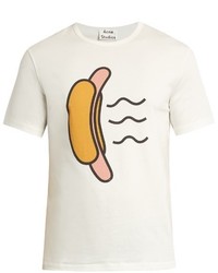 Acne Studios Eddy Hot Dog Print Cotton T Shirt