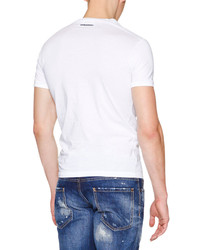 DSQUARED2 Graphic Print Short Sleeve Jersey Tee White
