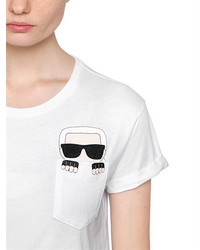 Karl Lagerfeld Ikonik Karl Pocket Cotton Jersey T Shirt