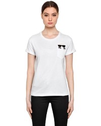 Karl Lagerfeld Ikonik Karl Pocket Cotton Jersey T Shirt