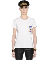 Moschino Its Lit Printed Cotton Jersey T Shirt