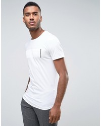 Jack and Jones Jack Jones Core Longline T Shirt With Curved Hem And Chest Print