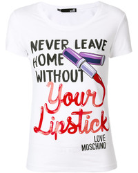 Love Moschino Lipstick Print T Shirt