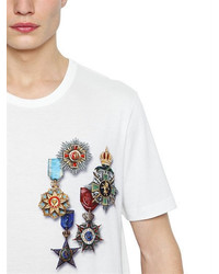 Dolce & Gabbana Military Printed Cotton Jersey T Shirt