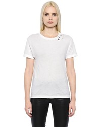 Saint Laurent Moon Stars Print Cotton Jersey T Shirt