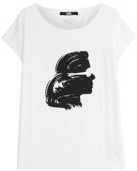 Karl Lagerfeld Painted Karl Head Printed T Shirt