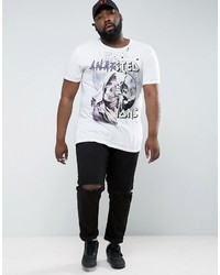 Religion Plus T Shirt With Half And Half Print