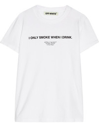 Off-White Printed Cotton Jersey T Shirt Small