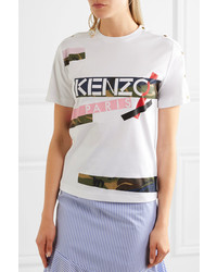 Kenzo Printed Cotton Jersey T Shirt White