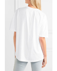 Balenciaga Printed Cotton Jersey T Shirt White