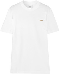 Vetements Printed Cotton Jersey T Shirt White