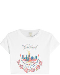 Anna Sui Printed Cropped Cotton T Shirt