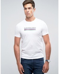 Paul Smith Ps By Slim Fit Ps Stripe Print T Shirt In White