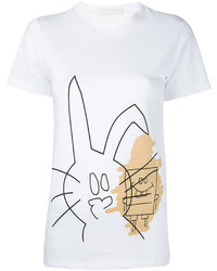 Peter Jensen Rabbit And Spongebob Print T Shirt