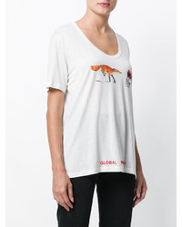 Off-White Relaxed T Shirt With Graphic Print