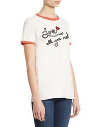 Alice + Olivia Robin Embroidered Graphic Tee
