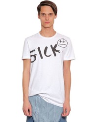 House of Holland Sick Printed Cotton Jersey T Shirt