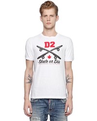 DSQUARED2 Skate Or Die Print Cotton Jersey T Shirt