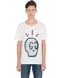 Gucci Skull Printed Cotton Jersey T Shirt