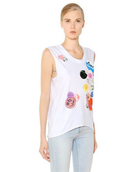 Stella McCartney Sleeveless Printed Cotton Jersey T Shirt