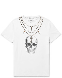 Alexander McQueen Slim Fit Skull Print Cotton Jersey T Shirt