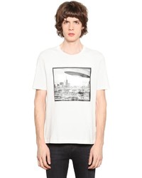 Love Moschino Spaceship Printed Cotton Jersey T Shirt