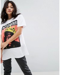 Asos T Shirt In Super Oversized Fit With Notorious Big Print And Tipping