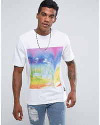 Jaded London T Shirt In White With Warped Print