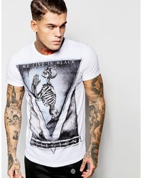 Religion T Shirt With Praying Skeleton Print