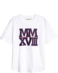 H&M T Shirt With Printed Motif