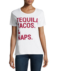 Chaser Tequila Tacos And Naps Graphic Tee White