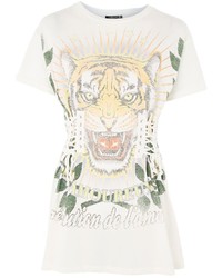 Topshop Tiger Graphic Corset T Shirt