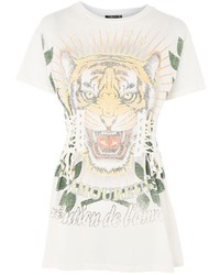 Topshop Tiger Graphic Corset T Shirt