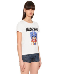 Moschino Transformer Bear Printed Jersey T Shirt