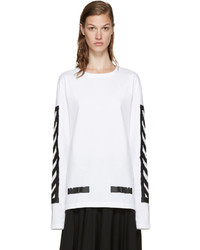 Off-White White Brushed Diagonals T Shirt