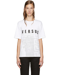 Versus White Logo Print T Shirt