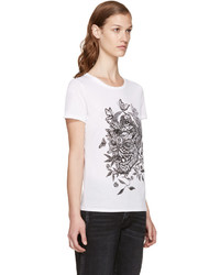 Alexander McQueen White Skull Print T Shirt