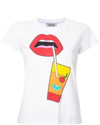 Yazbukey Glass Lips Print T Shirt