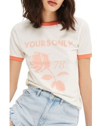 Topshop Yours Only Graphic Ringer Tee