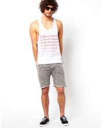 Asos Tank With Califckinfornia Print And Extreme Racer Back