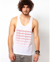 Asos Tank With Califckinfornia Print And Extreme Racer Back